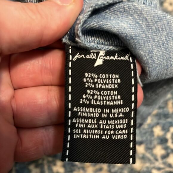 7 For All Mankind Blue Bow Button Front Denim Dress Contemporary Festival - Picture 15 of 16